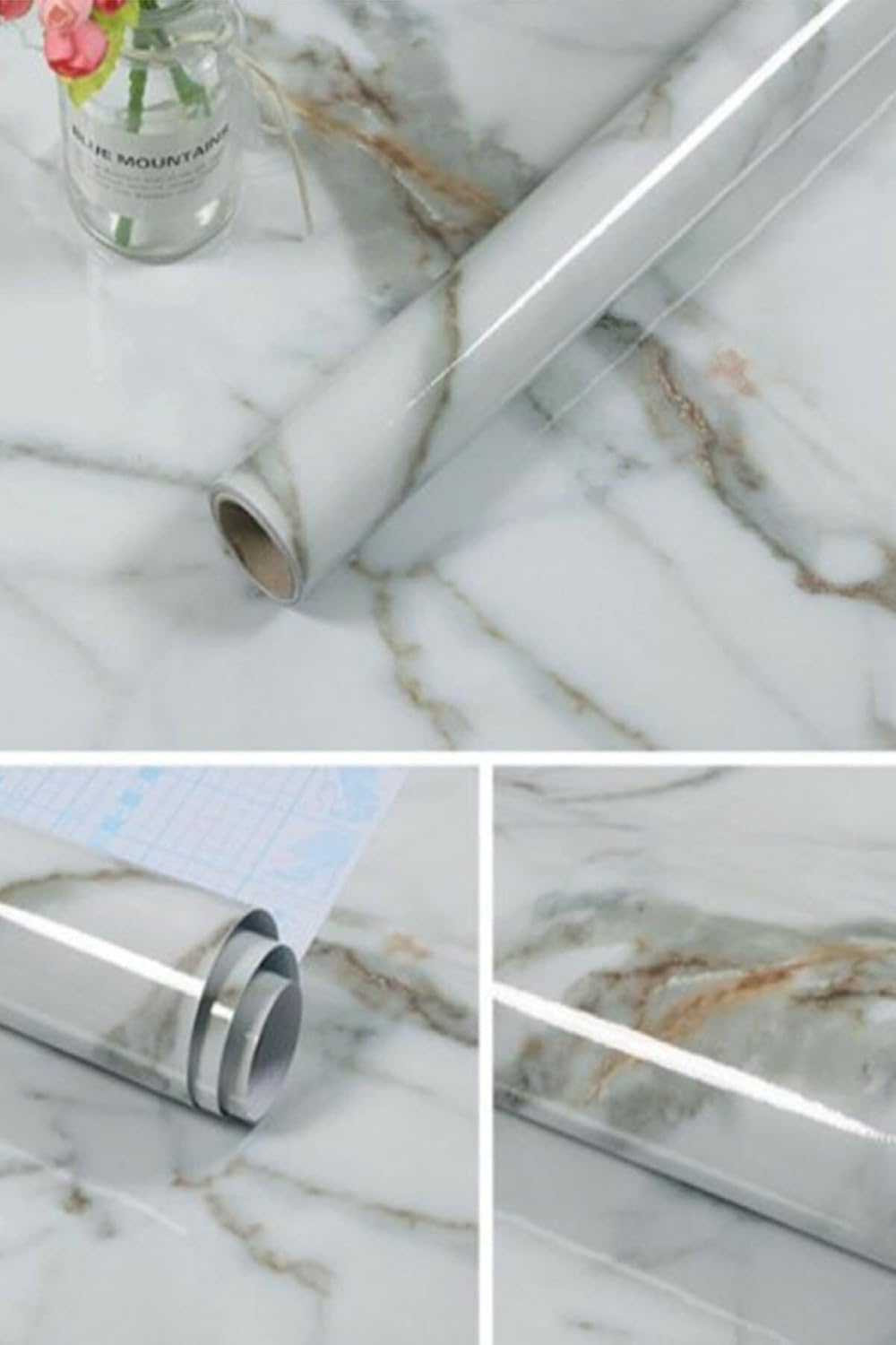 Chermic Adhesive Coating Paper Marble Pattern 1 Meter Foil Coating Paper 1420