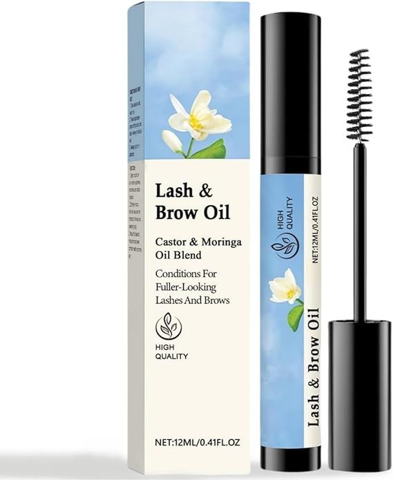 12ml Eyelash Growth Serum,Portable Eyelash and Brow Oil, All Natural Eyelash Enhancer Serum, Lash Lift & Nourishing, Lash Eye Lotion to Growth Longer, Fuller, Stronger, Lash & Brow Oil Applicator