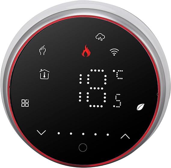 Thermostat Programmable Smart ThermostatLED Display Smart Thermostat Compatible with Tmall Genie Home, Capacity Touch Button (Black)
