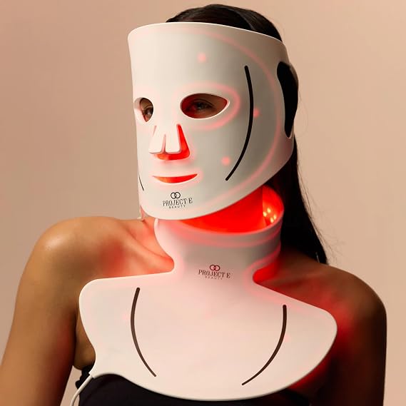 Lumalux Face+ Pro LED Light Therapy Mask by Project E Beauty | 1600 LEDs | 7+2 Colors 460~1072nm | Red Light + Infrared + Deep Infrared | Reduces Fine Lines | Skin Care At Home (Lumalux Face+)