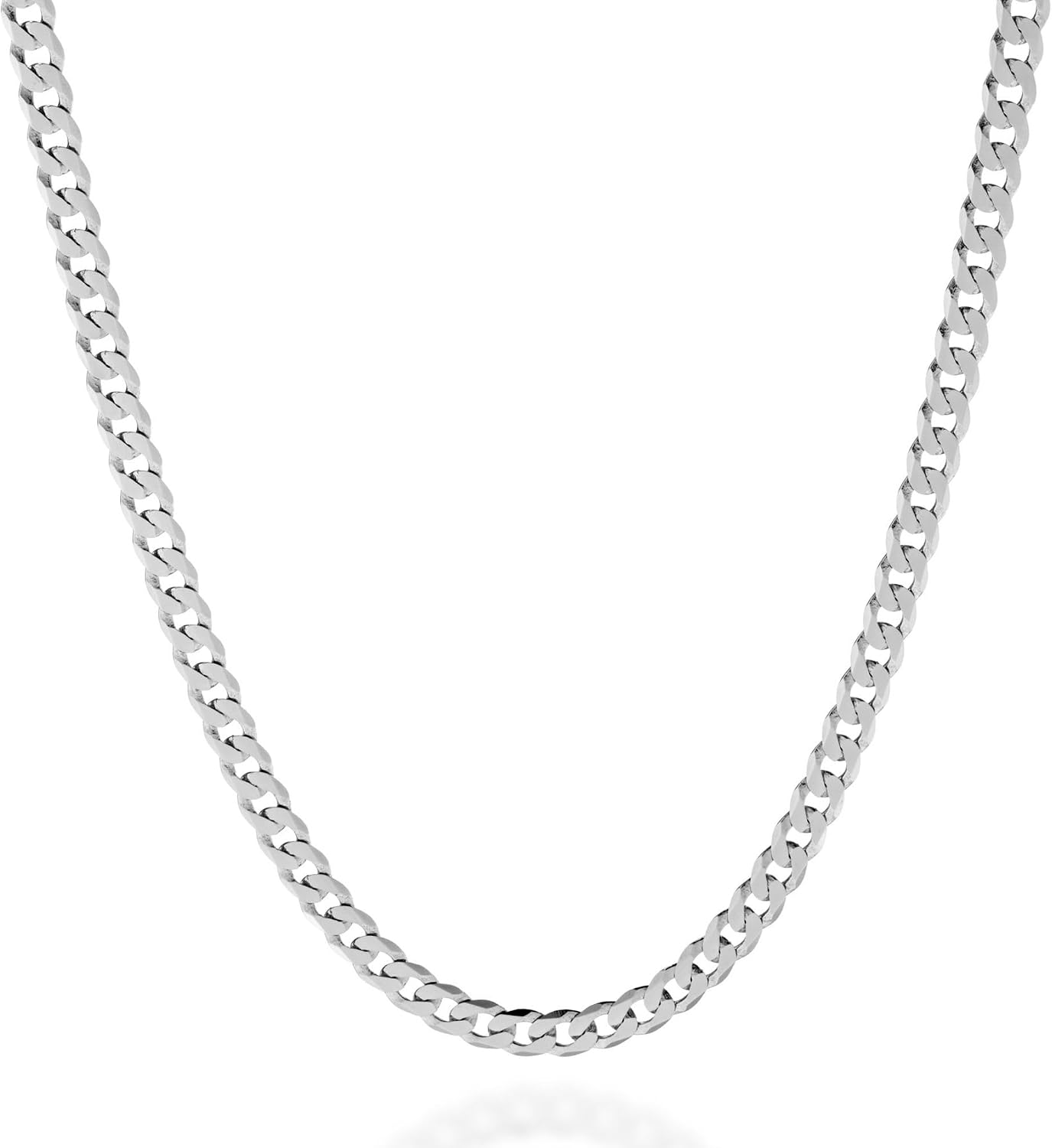 QUADRI - Mens Silver Chain Made in Italy | 925 Sterling Silver Cuban Link Necklace 5mm | Available in 16" 18" 20" 22" 24" | Gift Box Included