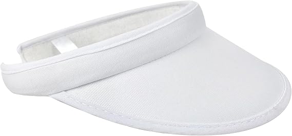 Sun Visor Hat Sports, Sun Visor Hats Women Men Clip On Wide Brim Visors Hat Outdoor Sports Golf Beach Travel Tennis Caps(White)