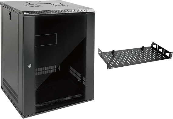 Tecmojo 15U Wall Mount Server Cabinet & 8in Server Rack Shelf