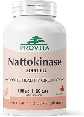 PROVITA Nattokinase Supplement 2000 FU | 100mg | 60 Capsules | Supports Heart & Cardiovascular Health | Blood Circulation & Vascular Support | Non-GMO | Made in GMP-Compliance Facility