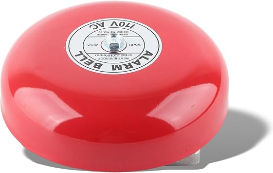 Fire Alarm Bell, Fire Alarms, 110V Metal Alarm Bell, CB6B 95dB Metal Electric Round Alarm Bell, Security Alarm Bell, for School Elevators Industrial