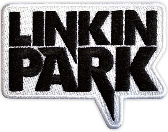 Linkin Park Woven Logo Iron On Patch, Black/White, One size