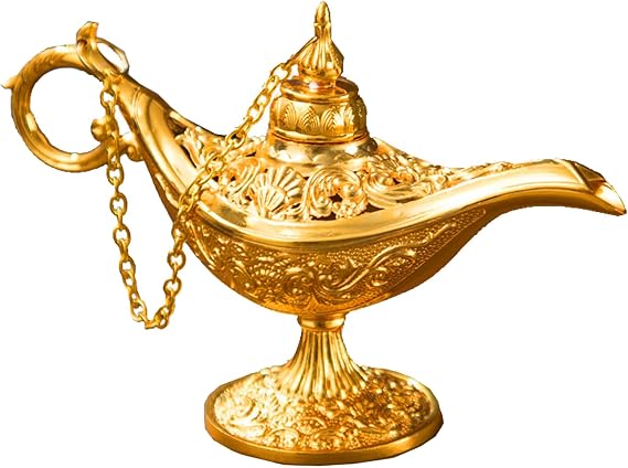 Lezevn Aladdin Genie Lamp Legend Magic Genie Light Classic Wishing Light Table Decoration for Cosplay Halloween Props