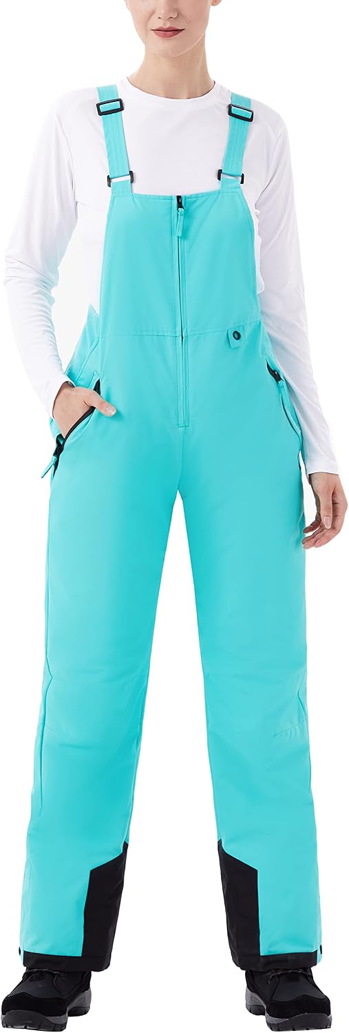 WULFUL Womens Insulated Snow Bibs Waterproof Winter Ski Pants Snowboarding Overalls