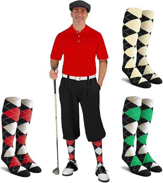 Golf Knickers Mens Albatross Golf Outfit - Golf Cap, 3 Argyle Socks