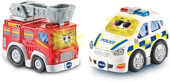 VTech Toot-Toot Drivers Rescue 2 Pack (Fire Engine & Police Car), English