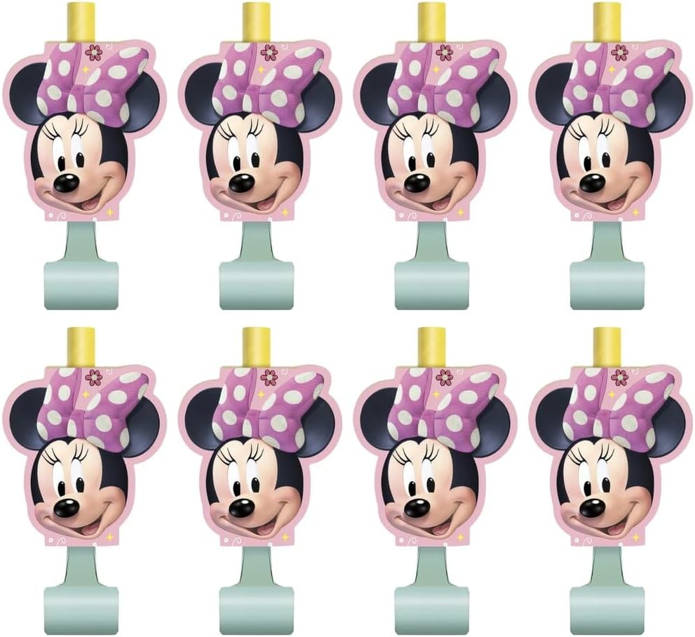 Multicolor Disney Iconic Minnie Mouse Blowouts 8 Count - Excellent addition to Birthdays, Kids Parties, or any Minnie Mouse-Themed Party