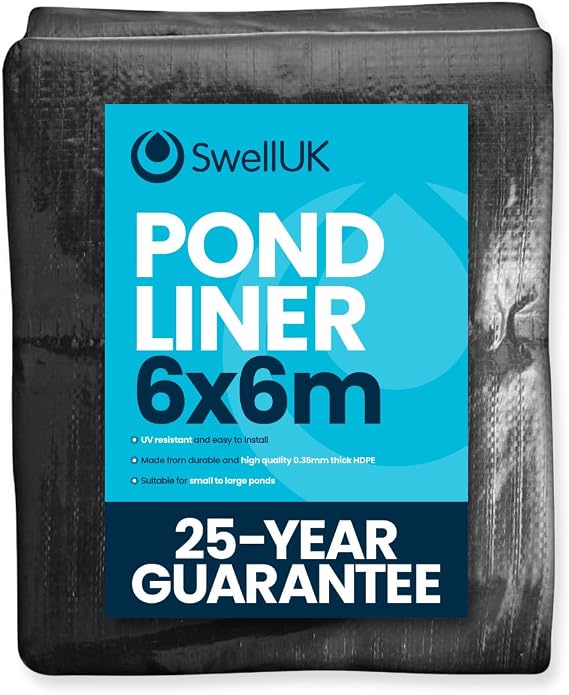 Swell UK 6m x 6m Pond Liner | | HDPE | UV Resistant | Garden Fish Ponds