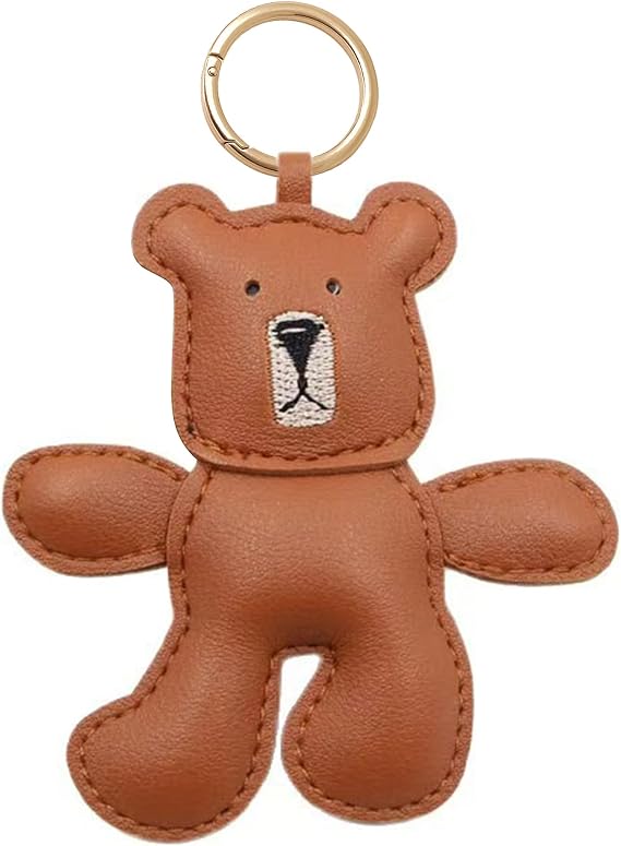 Cute Bear Keychain for Purse Handbags Bag Accessories PU Key Charms