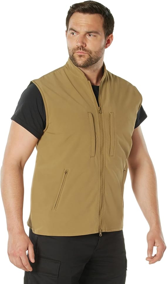 Rothco Men's Professional CCW Concealed Carry Soft Shell Vest, Coyote Brown - S
