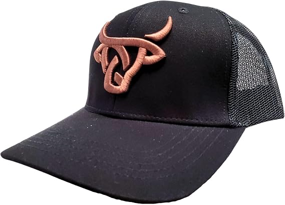 Black Brown 3D Stitch Logo Calf Cap