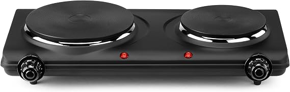 Continental Electric Concealed Double Burner 1500 Watts Dual Adjustable Temp. Cool Touch Handles CE-BU149