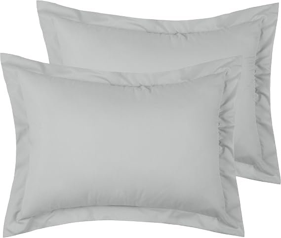 Mellanni Pillow Shams Set - 2 PC Iconic Collection Decorative Pillow Covers - Soft, Cooling, Wrinkle, Fade, Stain Resistant - Luxury Bed Accessories (Standard 20"x26", Light Gray)