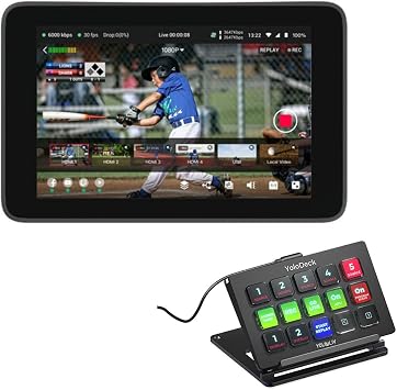 YoloLiv YoloBox Ultra Portable Multi-Camera Encoder/Switcher/Monitor/Recorder Bundle with YoloLiv YoloDeck Control Panel for YoloBox