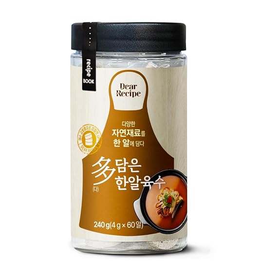 [Dear Recipe] Korean Broth Coins, Large Format, Effortless Cooking, Rich Flavor Enhancer for Soup, Stew, Noodle Made with Natural Ingredients, MSG Free, Convenient Package, 0.14 oz x 60 tablets (One Package, Anchovy)