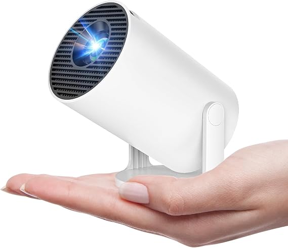Mini Projector with WiFi 6 and Bluetooth,4K 1080P Support Portable Projector,Built-in App,Android 11,Auto Keystone Correction,Video Projector for Laptop PC Smartphone