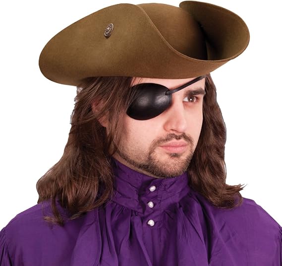 Museum Replicas Leather Eye Patch Right Eye Handcrafted Genuine Leather Pirate Eye Patch for Costume, Cosplay, Halloween & Theatrical Use