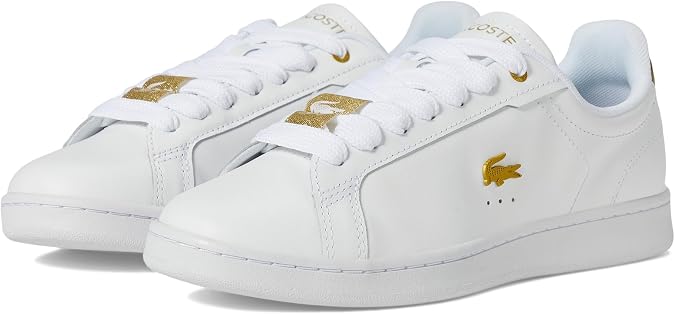 Lacoste レディース Carnaby Pro レザー メタリック ディテーリングスニーカー
