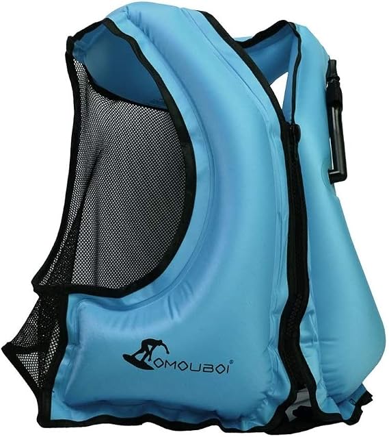 Inflatable Jacket Swimming Vest Kayak Fishing Snorkelling Buoyancy Jacket Swimming Jacket Brightly Coloured Vest Suitable for Water Sports for Adults