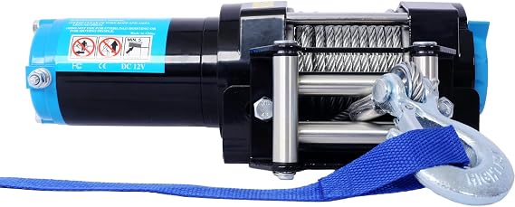 Kaimei 3500lbs Electric ATV Winch with Steel Cable & Wireless Remote, Dual Control for UTVs Off-Road Recovery