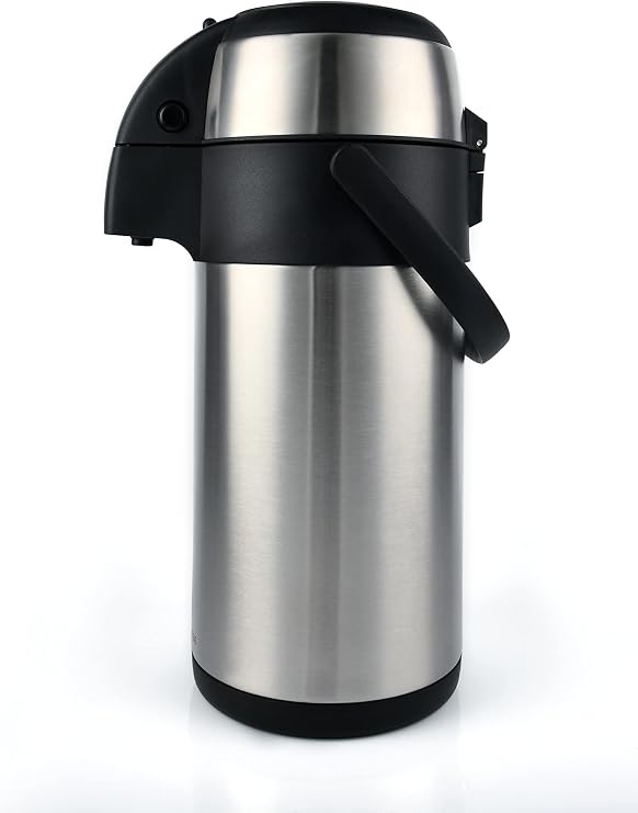 Heritage 66 Stainless Steel Thermal Coffee Carafe Airpot Dispenser Triple Wall Thermal Vacuum insulated 12 hours heat Retention 24 hours cold Retention (3 liters)