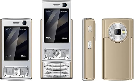 Unlocked Slider Phone - 2G Big Button Mobile, Large Keypad, Loud Speaker, Dual SIM, MP3/MP4 Player, 2.0 Inch Screen, Large icons/Torch/SOS Button,Gold