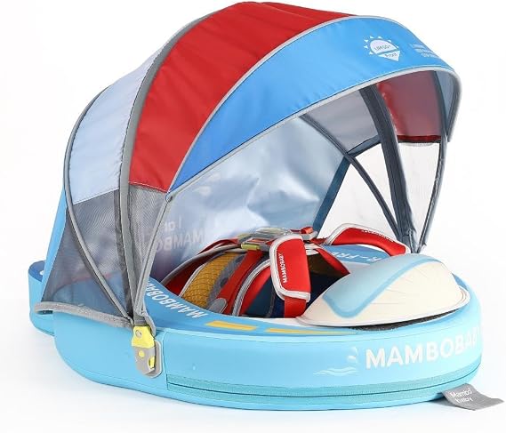 Mambobaby Yüzme Simidi - Speedy Boat, Emniyetli, Gölgelikli ve Ayak Destekli