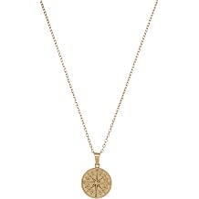 CRAFTD - Compass Pendant Necklace - 52cm Chain Link with 20MM x 20MM Pendant - Waterproof, Heat & Sweat Resistant - Gifts for Men - Men's Jewellery