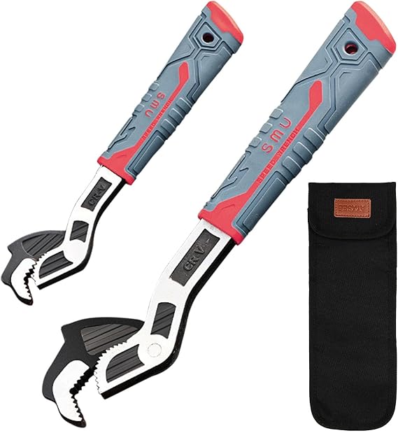 Polegas Universal Pipe Wrench,2 Pcs Self Locking Wrenchs(8in+12in)