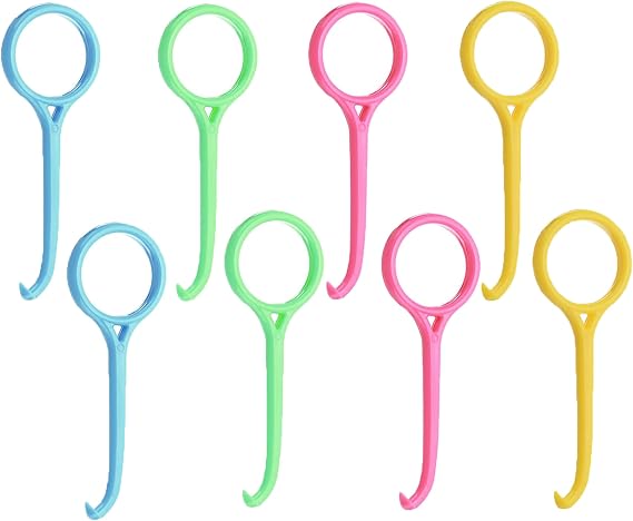 8 Pack Clear Aligner Removal Tool, Teeth Retainers Remover, Invisible Aligner Braces Remover Hook for Tooth Cleaning Oral Care (Yellow, Rose, Green, Blue)