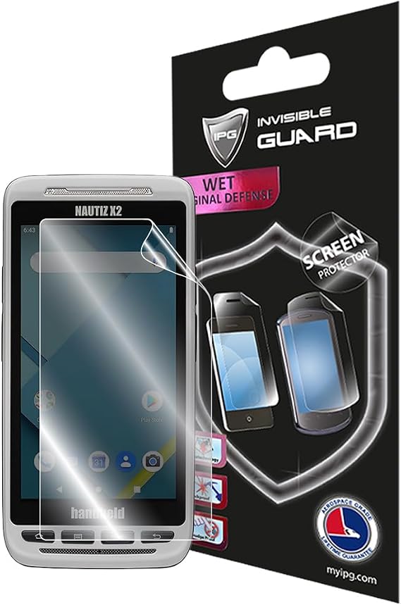 IPG Compatible with Handheld NAUTIZ X2 Rugged Handheld Computer Screen Protector 6 UNITS Invisible Guard Free Lifetime Replacement HD Clear Bubble Free screen protection for NAUTIZ X2