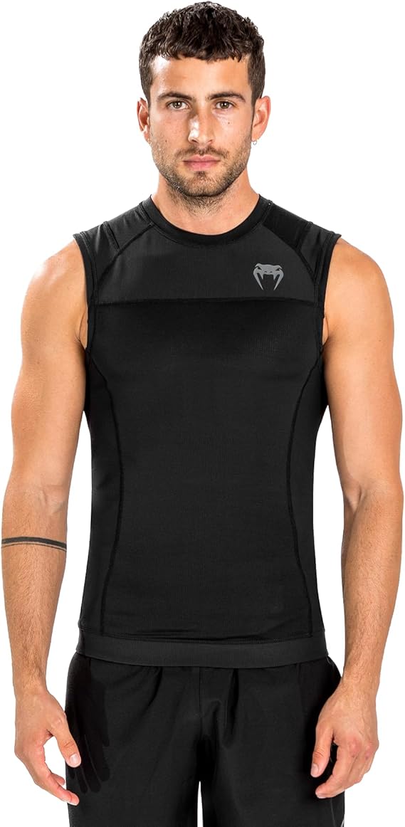 Venum Men's Venum G-fit Air Rash Guard Sleeveless - Black Shirt (Pack of 1)
