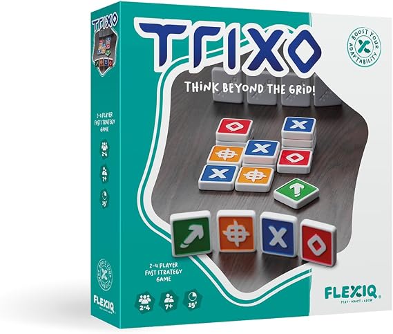 FlexiQ Trixo Family Tile Game, Ages 7+, 2-4 Players, 15+ Minutes Playing Time