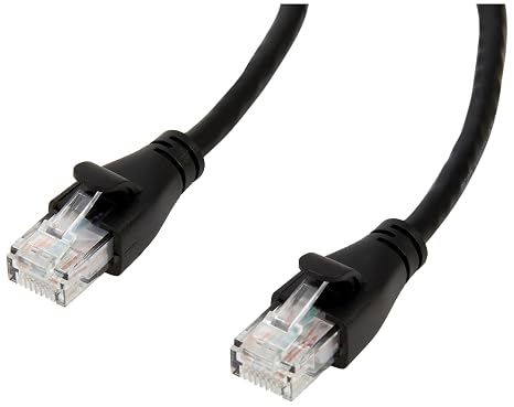 Amazon Basics RJ45 Cat-6 Ethernet Patch Cable, Snagless, Gold-Plated Connectors, 10 Feet, Black, 24-Pack