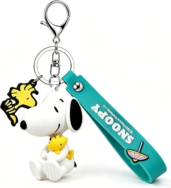 MINISO Snoopy Keychain Peanuts Bag Backpack Handbag Charm Collection Cute Key Chain for Car Keys Birthday Gifts