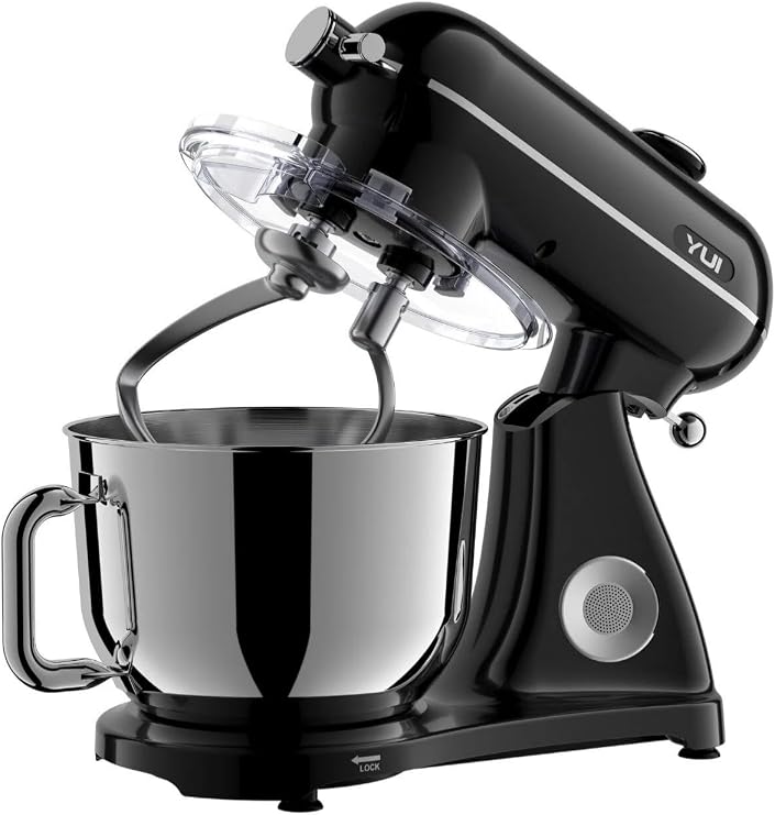 M122 Plus Easy Chef Dc Motor Stand Mixer Black with Dual Head Speaker Feature