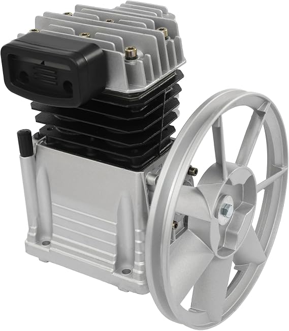 Air Compressor Pump, 2HP 7CFM Air Compressor Head 145PSI Single Stage Twin Cylinder Piston Style Splash Lubrication Pump 2055-2HP