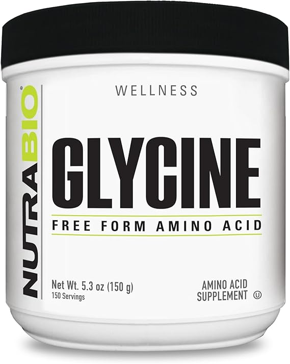 NutraBio Glycine Powder - Glycine Supplement- Free Form Amino Acid Supplement - 1000mg Serving - 150g, 150 Servings