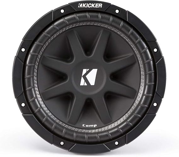 KICKER Comp 10-inch (25cm) Subwoofer, 4-Ohm, RoHS Compliant | Deep low-end punch, ported or sealed box ready, factory stereo upgrade, durable design for daily drivers