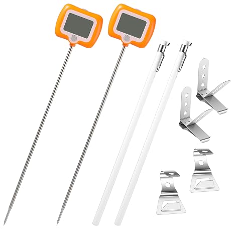 2 Pcs Digital Candy Thermometer with Pot Clip, Instant Read Thermometer