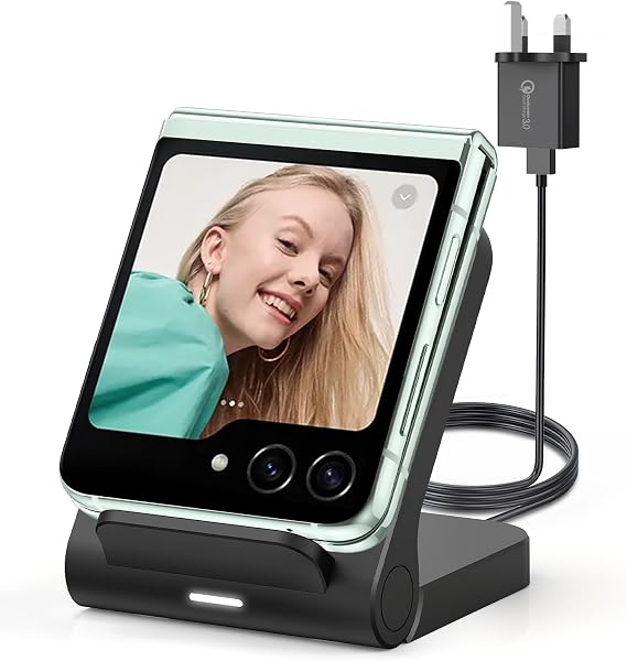 Geyo 15W Fast Wireless Charger Stand for Samsung Galaxy Z Flip 8, Non-Fold