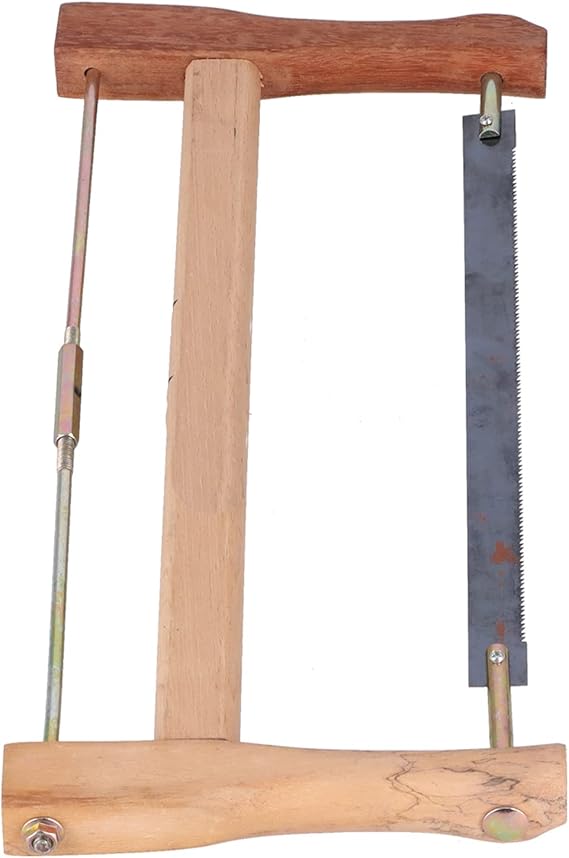 Frame Saw, Teakwood Handsaws, Blade Replacement Carpenter Hand Bow Wood Cutting Tool, Portable Frame Saw for Cutting Wood(400mm) Cut Percussion Tool, Hack Saw Blade