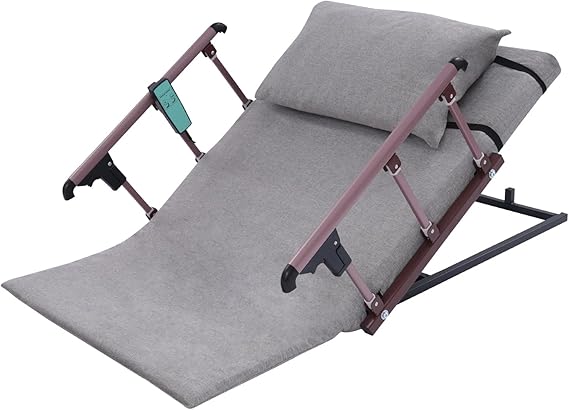 Electric Power Lifting Adjustable Bed Back Rest, Power Lifting Bed Backrest with Remote Control Device and Collapsible Guardrails, 661.39 lbs. 2-80 Adjustable Angle (Gray)