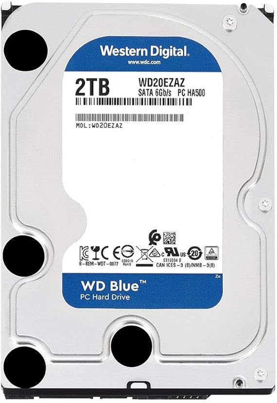WD WD20EZAZ Blue 2TB 5400RPM Class SATAIII 256MB 3.5" Desktop Hard Drive