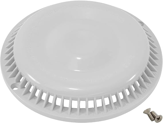 Afras Anti-Vortex White Drain Cover 7 3/8 inch - White Pool Main Grate Replacement with 2 Screws 11064W...