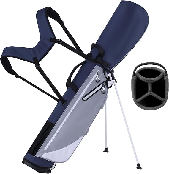 Full Choice Lightweight Golf Stand Bag Portable 4-Way Full-Length Dividers with Dual Straps & Stand Golf Carry Bag with 4 Pockets Ideal for Driving Range Par 3 & Executive Courses